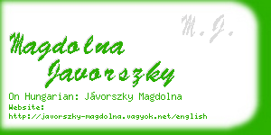 magdolna javorszky business card